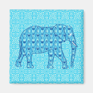 Lotusbloem olifant - turquoise magneet