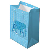 Lotusbloem olifant - turquoise medium cadeauzakje (Voorkant Gekanteld)