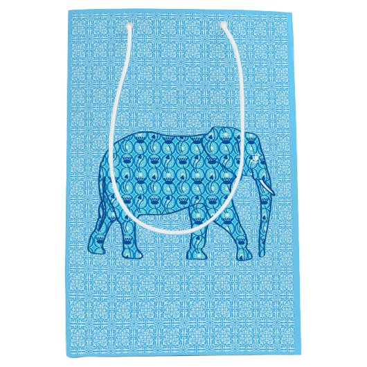 Lotusbloem olifant - turquoise medium cadeauzakje (Voorkant)