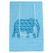 Lotusbloem olifant - turquoise medium cadeauzakje (Achterkant)