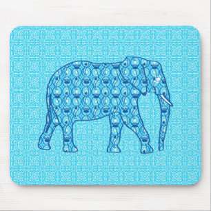 Lotusbloem olifant - turquoise muismat