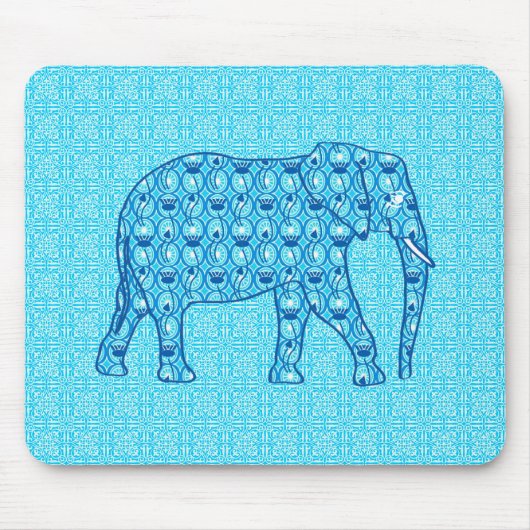 Lotusbloem olifant - turquoise muismat (Voorkant)