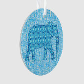 Lotusbloem olifant - turquoise ornament (voorkant)