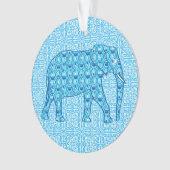 Lotusbloem olifant - turquoise ornament (voorkant)