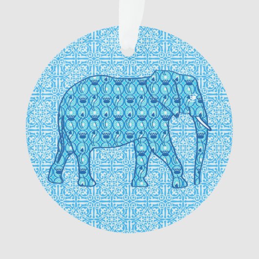 Lotusbloem olifant - turquoise ornament (voorkant)