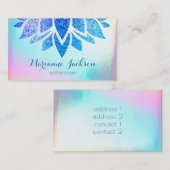 lotusbloem op FAUX iriserende textuur Visitekaartje (Voorkant / Achterkant)