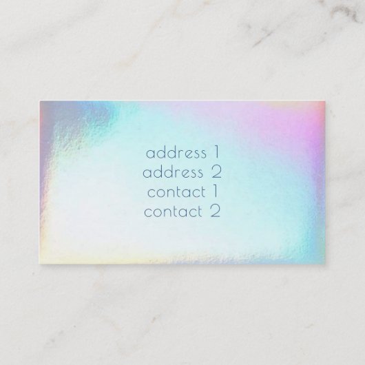 lotusbloem op FAUX iriserende textuur Visitekaartje (Achterkant)