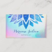 lotusbloem op FAUX iriserende textuur Visitekaartje (Voorkant)
