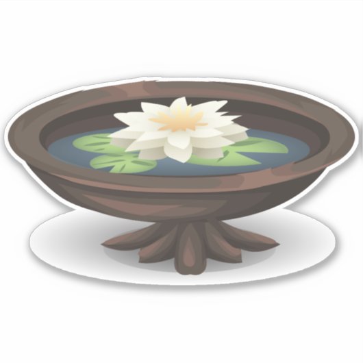Lotusbloem op watertuin sticker (Voorkant)