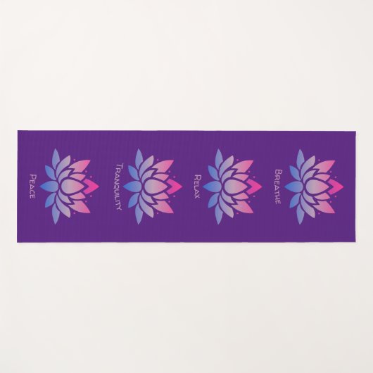 Lotusbloem paarse dubbelzijdig yogamat (Voorkant (horizontaal))