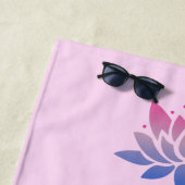 Lotusbloem roze uw tekst strandlaken (In situ)