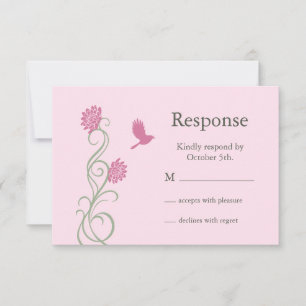 Lotusbloem RSVP (roze) Kaartje