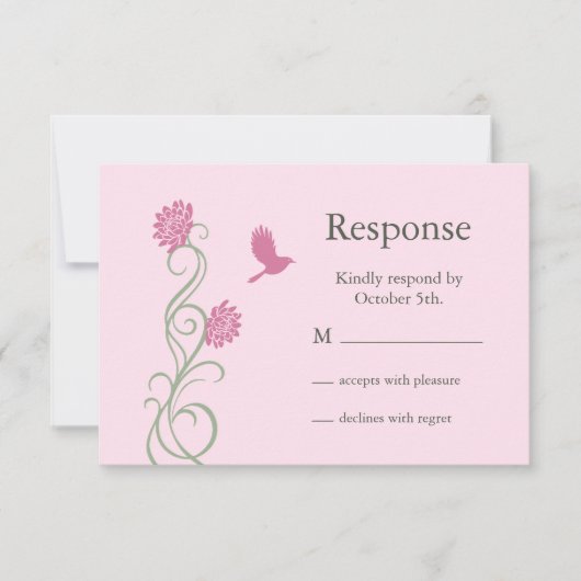 Lotusbloem RSVP (roze) Kaartje (Voorkant)