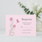 Lotusbloem RSVP (roze) Kaartje (Staand voorkant)