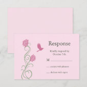 Lotusbloem RSVP (roze) Kaartje (Voorkant / Achterkant)