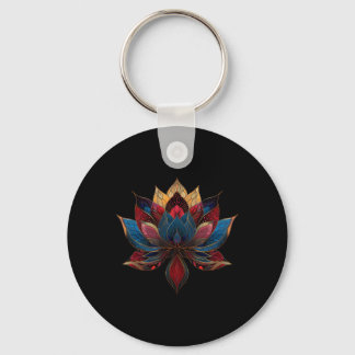 Lotusbloem Vintage Japans Zen-boeddhisme Yoga _2 Sleutelhanger