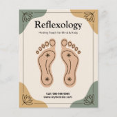 Lotusbloem & voetafdruk - reflexologie flyer (Voorkant)