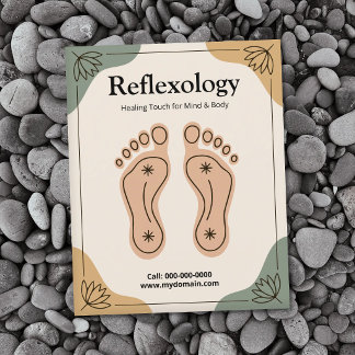 Lotusbloem & voetafdruk - reflexologie flyer