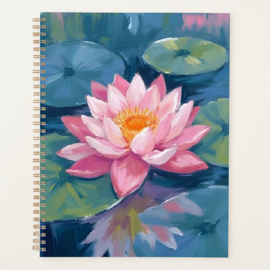 Lotusbloem Waterlelieblad Aquarel Planner (Voorkant)
