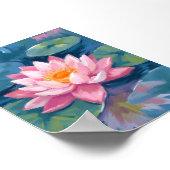 Lotusbloem Waterlelieblad Aquarel Poster (Hoek)