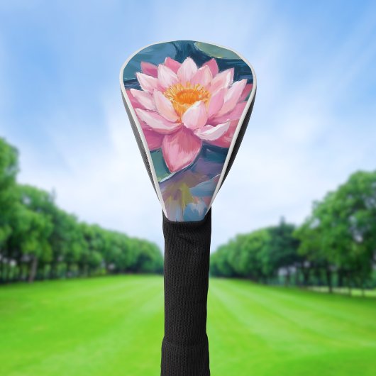 Lotusbloem Waterverf op een blad Golfheadcover