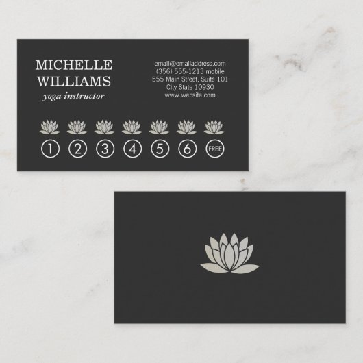 Lotusbloem / Yoga Meditatie Ponskaart Klantenkaartje (Voorkant / Achterkant)