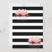 Lotusbloem Zwart Witte Strepen Bruidsmeisjesfeest Kaart (Achterkant)
