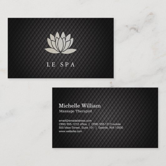 Lotusbloem | Zwarte Tegels Visitekaartje (Voorkant / Achterkant)