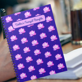 Lotusbloemen Blauw Achtergrond Notitieboek