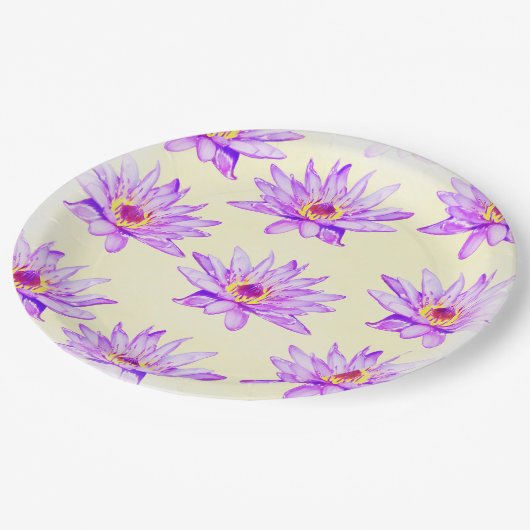 lotusbloemen crèche papieren bordje (Gekanteld)