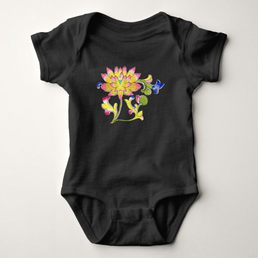 Lotusbloemen en wijnstok romper (Voorkant)