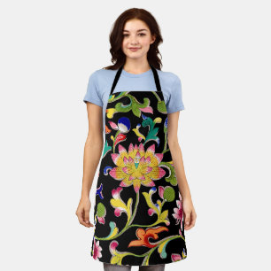 Lotusbloemen en wijnstok schort