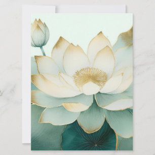 Lotusbloemen Gouden Randen Pastelgroen