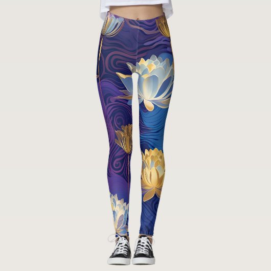 lotusbloemen leggings (Voorkant)