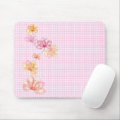 lotusbloemen op gingham muismat (Met muis)