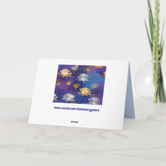 lotusbloemen wenskaart feestdagen kaart (Achterkant)