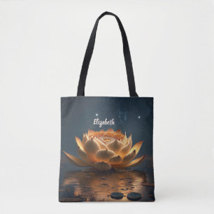 Lotusbloemenmeer Donker Tote Bag