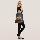 Lotusbloemenmeer Donker Tote Bag (Op model)