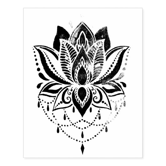 lotusbloemontwerp 1 rubberstempel (Afrduk)