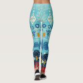 lotusblokblauw leggings (Achterkant)