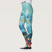 lotusblokblauw leggings (Links)