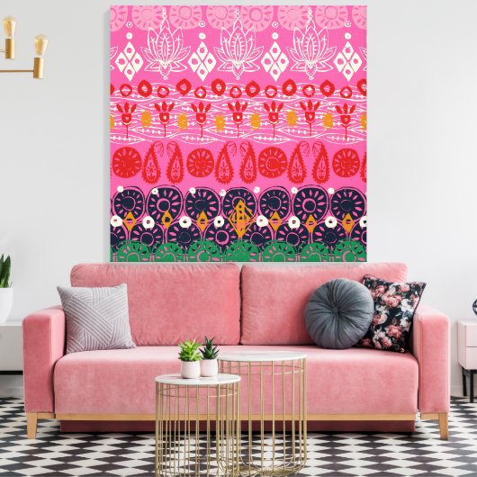 lotusblokroze canvas afdruk (Insitu (Woonkamer))