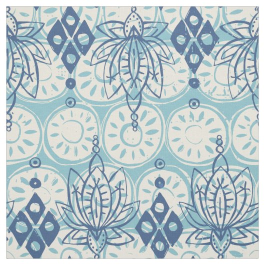 lotusdiamantblauw stof (Swatch)