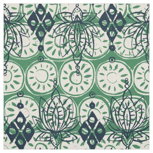 lotusdiamantgroen stof (Swatch)