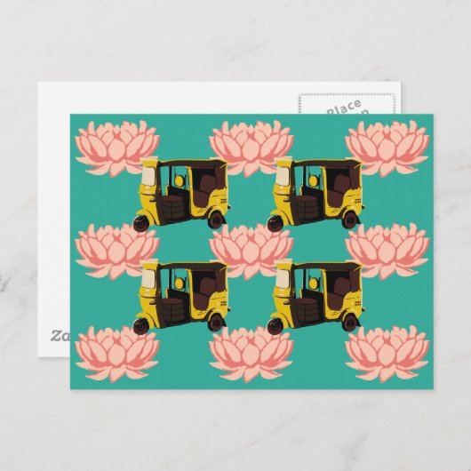 Lotuses en Rickshaws Briefkaart (Voorkant / Achterkant)