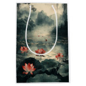 Lotusmeer bij Maneschijn (2) Medium Cadeauzakje (Voorkant)
