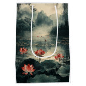 Lotusmeer bij Maneschijn (2) Medium Cadeauzakje (Achterkant)