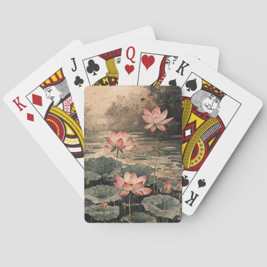 Lotusmeer in het maanlicht (3) pokerkaarten (Achterkant)