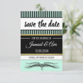 Lotusrol & Strepen - Goud Folie Save The Date (Staand voorkant)