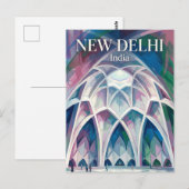 Lotustempel India Briefkaart (Voorkant / Achterkant)